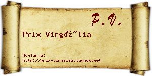 Prix Virgília névjegykártya